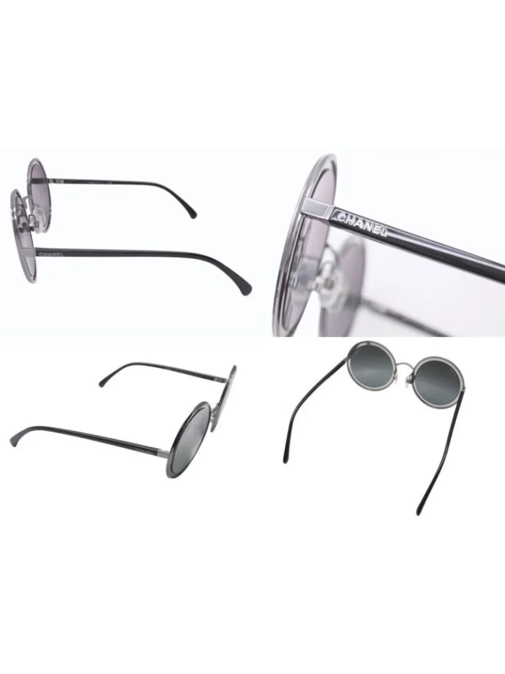 Chanel Sunglasses Resin Acetate Metal Black Mirror Eyewear